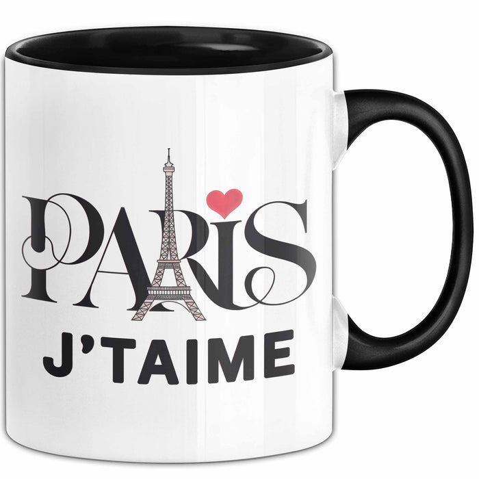 Frankreich Paris Eiffelturm Tasse Geschenk Lustige Geschenkidee Spruch Schwarz Trendation