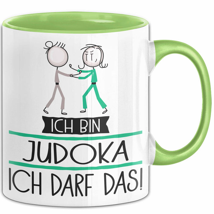 Geschenk für Judoka Tasse Lustige Geschenkidee Geburtstag Ich Bin Judoka Ich Darf Das Grün Trendation