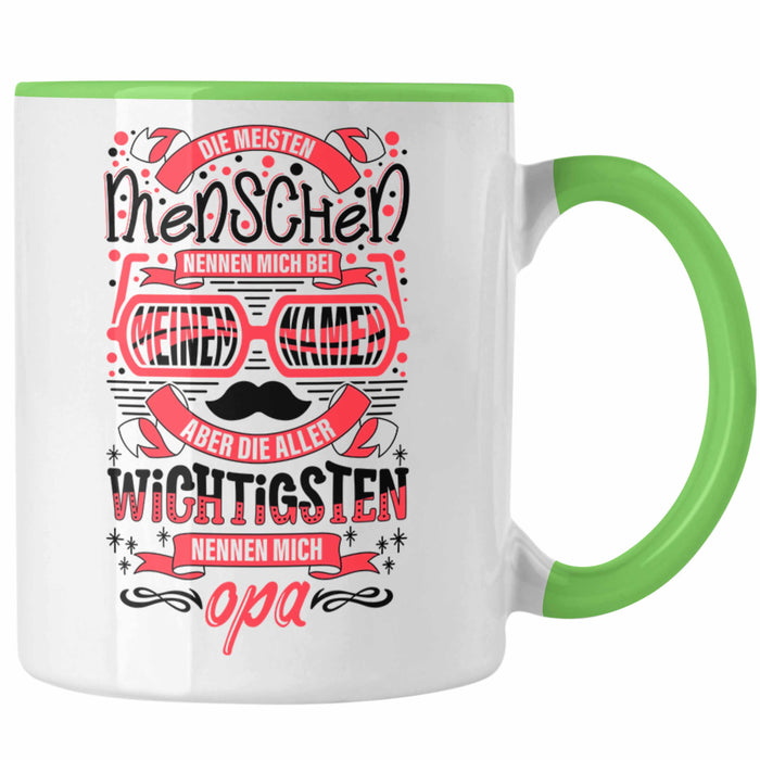 Opa Tasse Geschenk von Enkel Enkelin Bester Opa Der Welt Tasse Geschenkidee Bester Opa Der Welt Grün Trendation