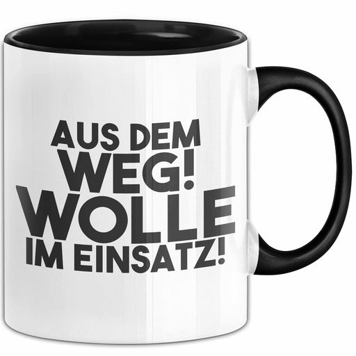 Wolle Tasse Aus Dem Weg! Wolle Im Einsatz! Geschenk Schwarz Trendation