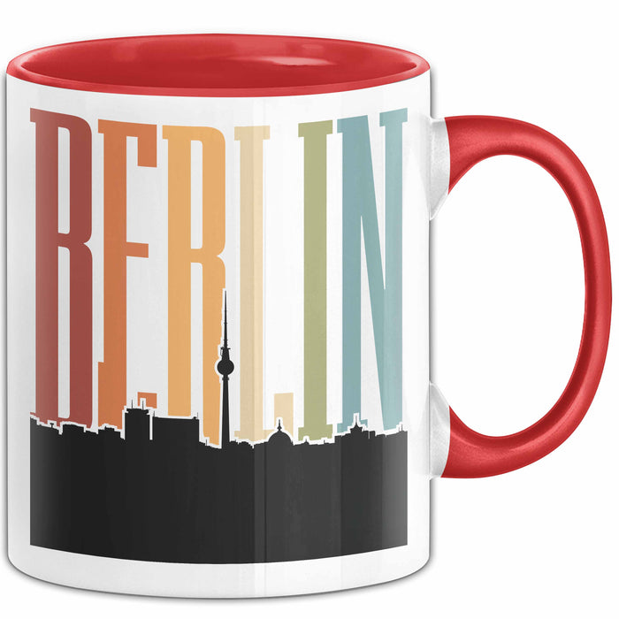 Berlin Tasse Geschenk Horizont Hauptstadt Stadt Spruch Geschenkidee Rot Trendation