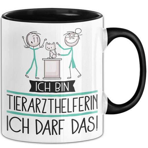 Geschenk für Tierarzthelferin Tasse Lustige Geschenkidee Geburtstag Ich Bin Tierarzthelferin Ich Darf Das Trendation
