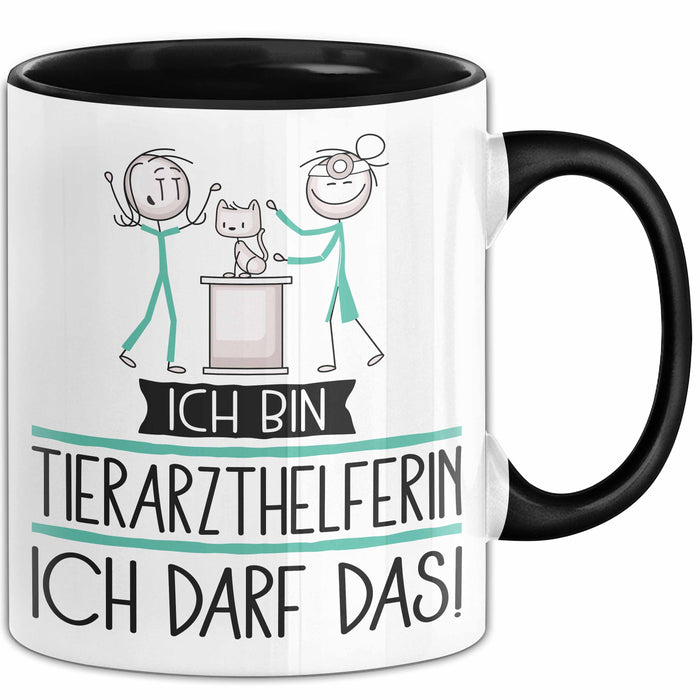 Geschenk für Tierarzthelferin Tasse Lustige Geschenkidee Geburtstag Ich Bin Tierarzthelferin Ich Darf Das Trendation