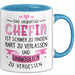 Büroarbeit Kollege Chef Tasse Geschenk Lustige Geschenkidee Spruch Eine Großartige Chefin Ist Schwer Zu Finden Blau Trendation