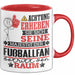 Fußballfan Geschenk Tasse Lustiger Spruch Erheben Sie Sich Der Fußballfan Betritt den Raum Rot Trendation