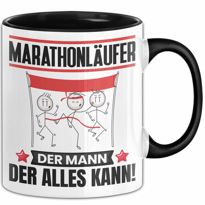 Marathonläufer Tasse Geschenk für Marathonläufer Der Mann Der Alles Kann Geschenkidee zum Geburtstag Schwarz Trendation