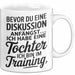 Papa Vatertag Tasse Becher Geschenk Lustige Geschenkidee Spruch Bevor Du Eine Diskussion Anfängst Ich Habe Eine Tochter Ich Bin Im Training Weiß Trendation