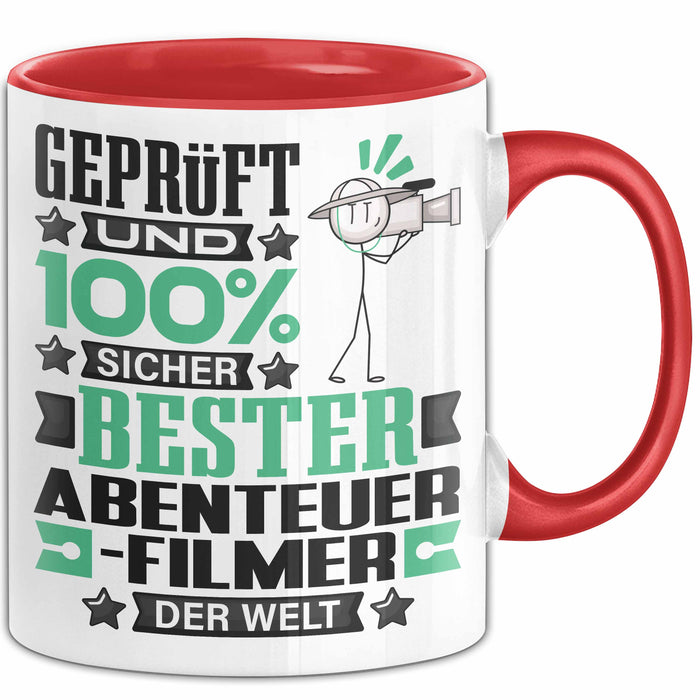 Abenteuerfilmer Geschenk Lustiger Spruch für Abenteuerfilmer Geschenkidee Bester Abenteuerfilmer Der Welt Rot Trendation