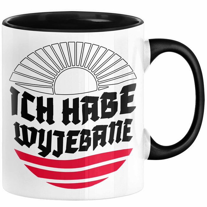 Polen Tasse Spruch Ich Habe Wyjebane Polska Geschenkdiee Kaffee-Becher Schwarz Trendation