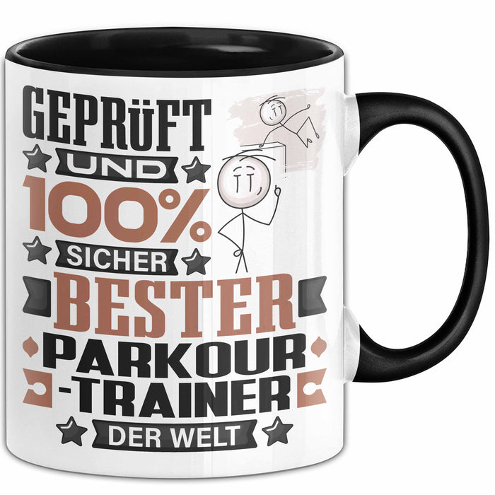 Parkour-Trainer Geschenk Lustiger Spruch für Parkour-Trainer Geschenkidee Bester Parkour-Trainer Der Welt Schwarz Trendation