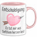 Entschuldigung Tasse Es Tut Mir Aus Tiefstem Herzen Leid Geschenkidee Sorry Becher Rosa Trendation
