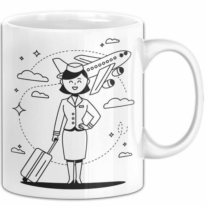 Flugbegleiter Tasse Geschenk Lustige Geschenkidee Spruch Für Reise Crew Weiß Trendation