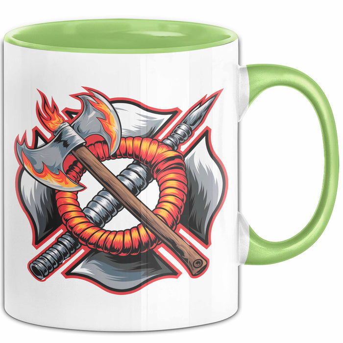 Feuerwehrmann Tasse Geschenkidee Held der Feuerwehr Geschenkidee Lustig Grün Trendation