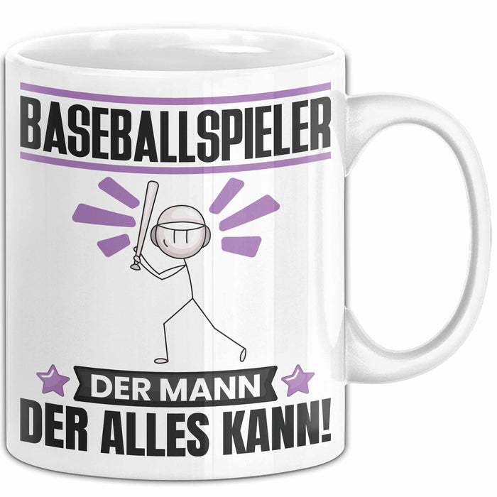 Baseballspieler Tasse Geschenk für Baseballspieler Der Mann Der Alles Kann Geschenkidee zum Geburtstag Weiß Trendation