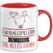 Fußballspielerin Geschenk Tasse Becher Die Frau Die Allen Kann Geschenkidee für eine Fußballspielerin Lustig Rot Trendation