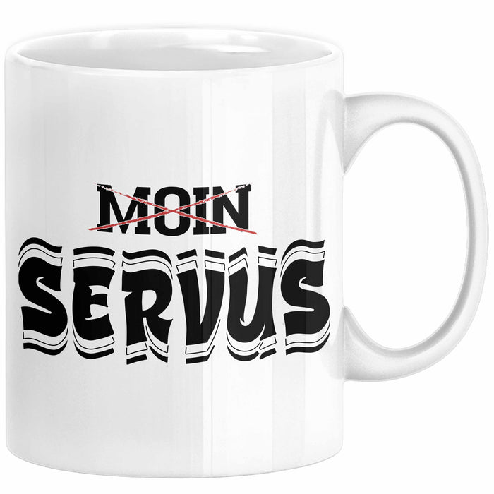 München Servus Tasse Geschenk Heimat Münchener Geschenkidee Kaffee-Becher Bayern Servus Weiß Trendation