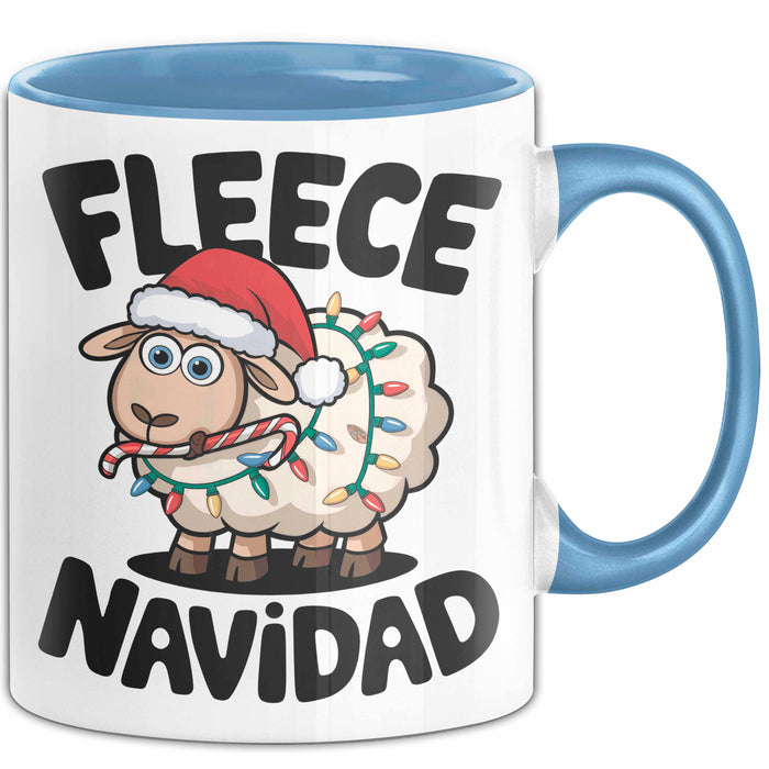Schaf Tier Bauer Tasse Becher Geschenk Lustige Geschenkidee Spruch Fleece Navidad Blau Trendation