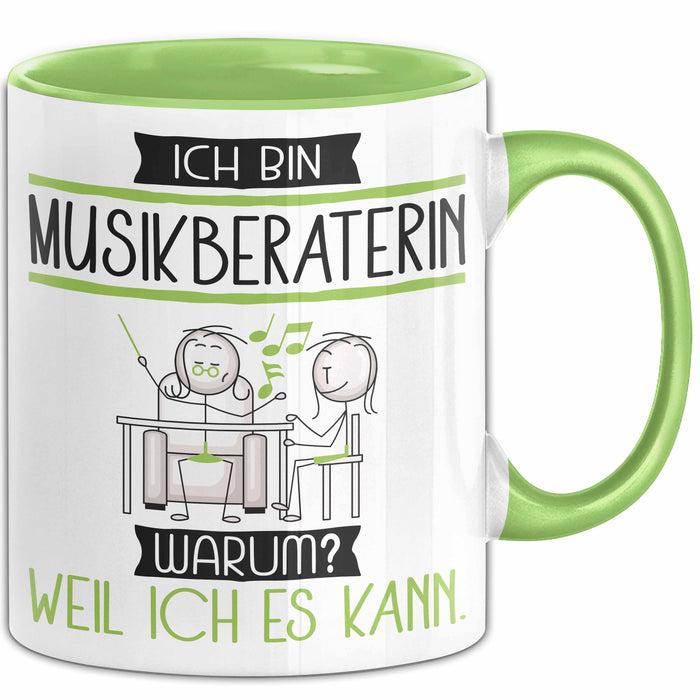 Musikberaterin Tasse Geschenk Ich Bin Musikberaterin Warum Weil Ich Es Kann Geschenkidee Geburtstag Grün Trendation