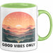 Positive Vibes Tasse Geschenk Lustige Geschenkidee Spruch Für Glückliche Seelen Grün Trendation