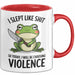 Frosch Tasse Geschenk I Slept Like Shit Choosing Violence Geschenkidee Lustig Rot Trendation