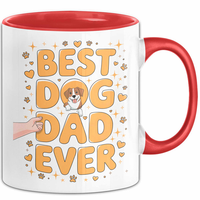 Hunde Papa Tasse Geschenk Lustige Geschenkidee Spruch Für Hunde Eltern Rot Trendation