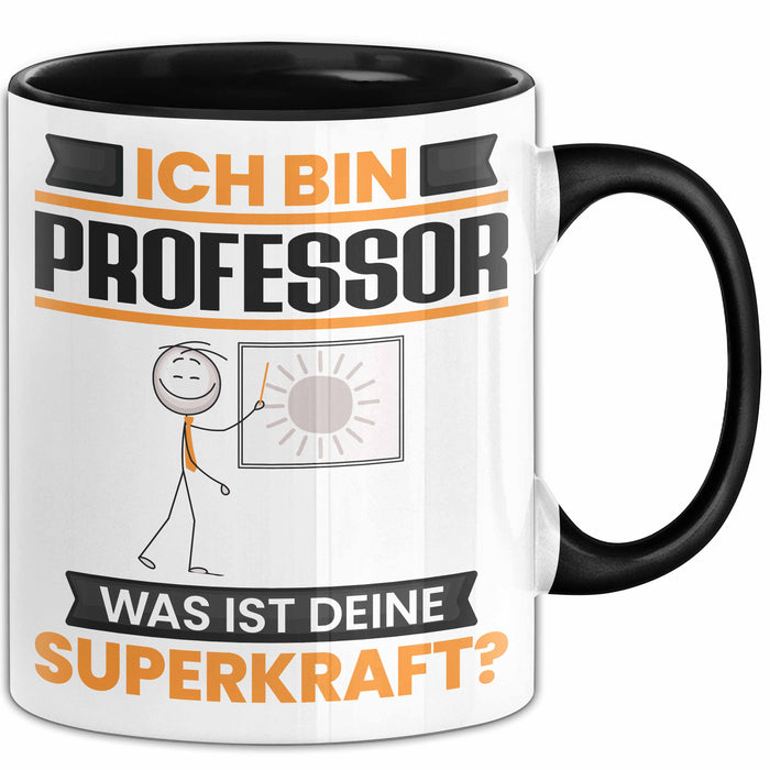 Professor Tasse Geschenk für Professor Geburtstag Lustiger Spruch Kaffee-Becher Was Ist Deine Superkraft Schwarz Trendation