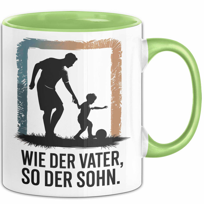 Papa Vatertag Vater Sohn Tasse Becher Geschenk Lustige Geschenkidee Spruch Wie Der Vater So Der Sohn Grün Trendation