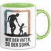 Papa Vatertag Vater Sohn Tasse Becher Geschenk Lustige Geschenkidee Spruch Wie Der Vater So Der Sohn Grün Trendation