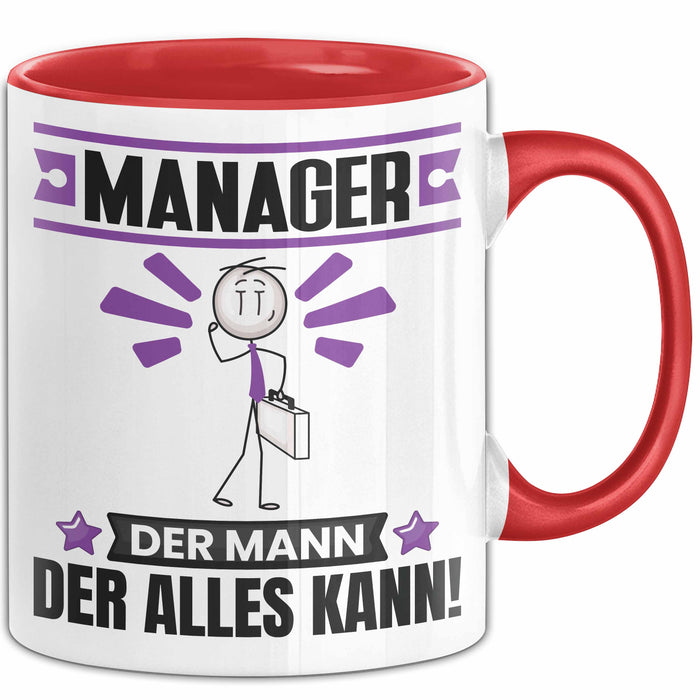 Manager Tasse Geschenk für Manager Der Mann Der Alles Kann Geschenkidee zum Geburtstag Rot Trendation