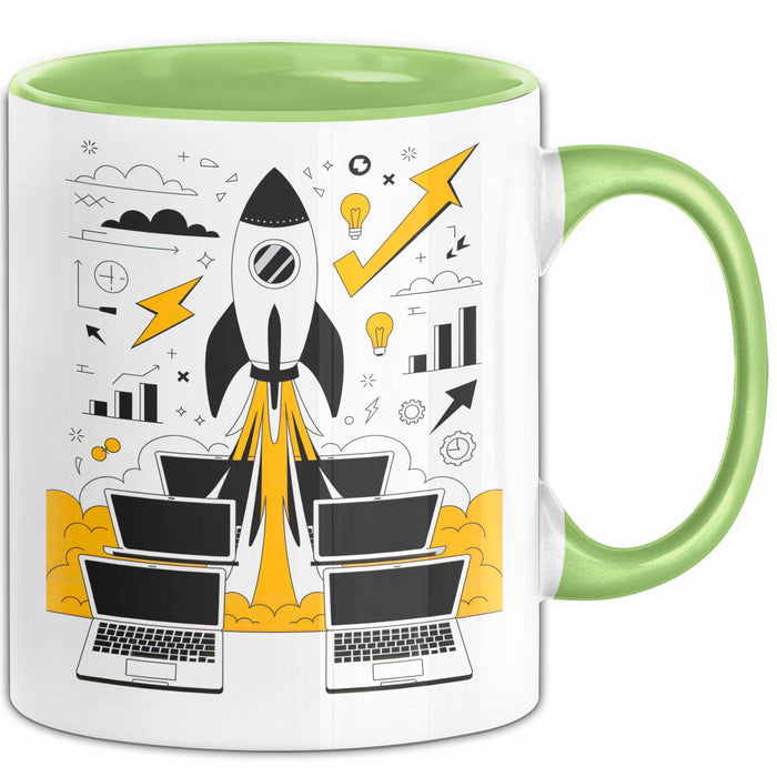 Startup Gründer Tasse Geschenk Lustige Geschenkidee Spruch Für Hustle Erbauer Grün Trendation