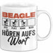 Beagle Hören Aufs Wort Tasse Geschenk Beagle Besitzer Mama Becher Weiß Trendation