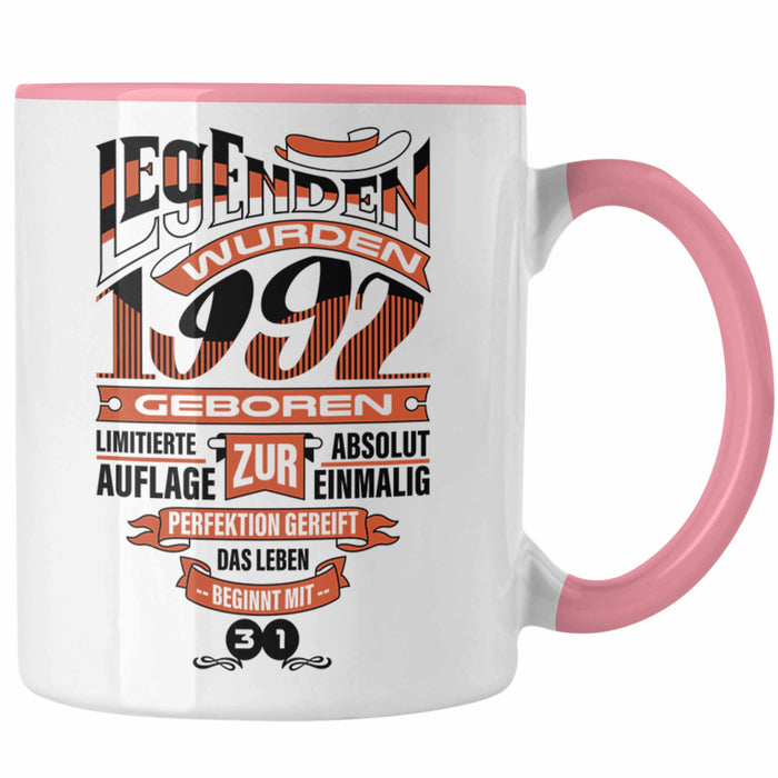 TRENDATION 30. Geburtstag Tasse Frau Mann Geschenk 30er Geschenkidee 30 Mutter Vater Rosa Trendation