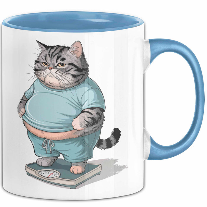 Katzen Tierliebhaber Tasse Geschenk Lustige Geschenkidee Spruch Blau Trendation