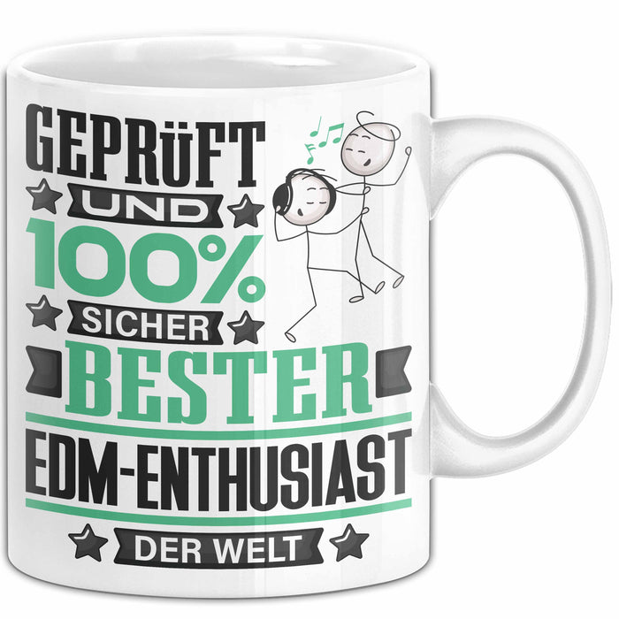 EDM-Enthusiast Geschenk Lustiger Spruch für EDM-Enthusiast Geschenkidee Bester EDM-Enthusiast Der Welt Weiß Trendation