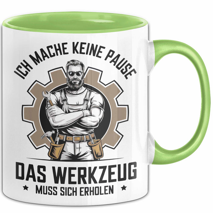 Handwerker Tasse Geschenk Werkzeug Braucht Erholung Geschenk Grün Trendation