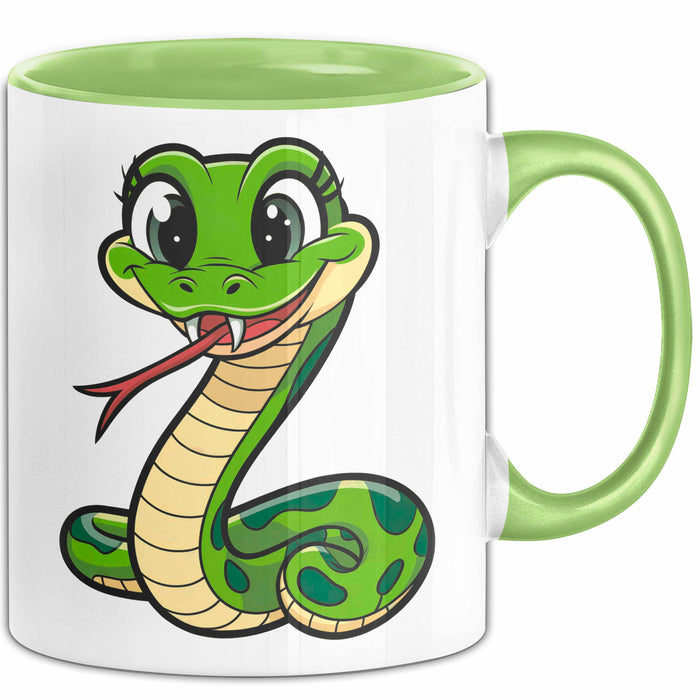 Reptil Schlange Tier Tasse Geschenk Lustige Geschenkidee Spruch Grün Trendation