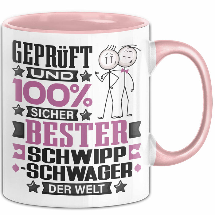 Schwippschwager Geschenk Lustiger Spruch für Schwippschwager Geschenkidee Bester Schwippschwager Der Welt Rosa Trendation