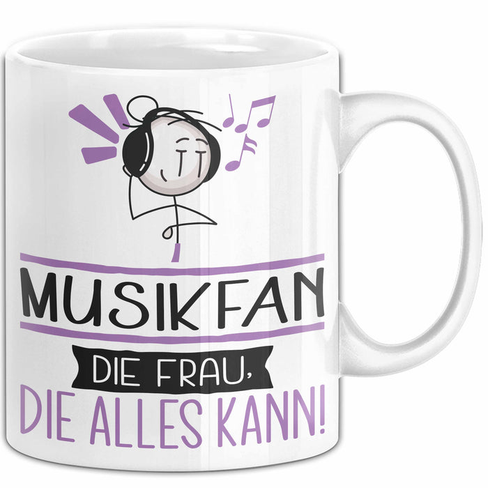 Musikfan Geschenk Tasse Becher Die Frau Die Allen Kann Geschenkidee für eine Musikfan Lustig Weiß Trendation