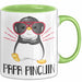 Papa Pinguin Tasse Geschenk Pinguin Liebhaber Vatertag Grün Trendation