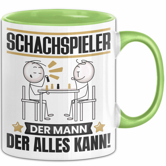 Schachspieler Tasse Geschenk für Schachspieler Der Mann Der Alles Kann Geschenkidee zum Geburtstag Grün Trendation