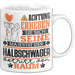 Halbschwager Geschenk Tasse Lustiger Spruch Erheben Sie Sich Der Halbschwager Betritt den Raum Weiß Trendation