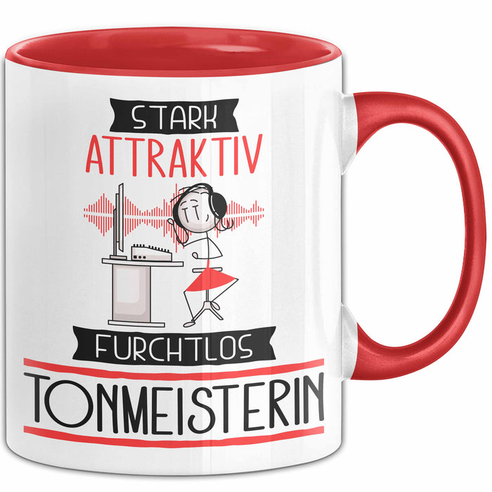 Tonmeisterin Tasse Geschenk Becher Stark Attraktiv Furchtlos Tonmeisterin Lustige Geschenkidee Rot Trendation