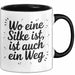 Silke Tasse Geschenk Wo Eine Silke Ist Ist Auch Ein Weg Geschenkidee Becher mit Name Schwarz Trendation