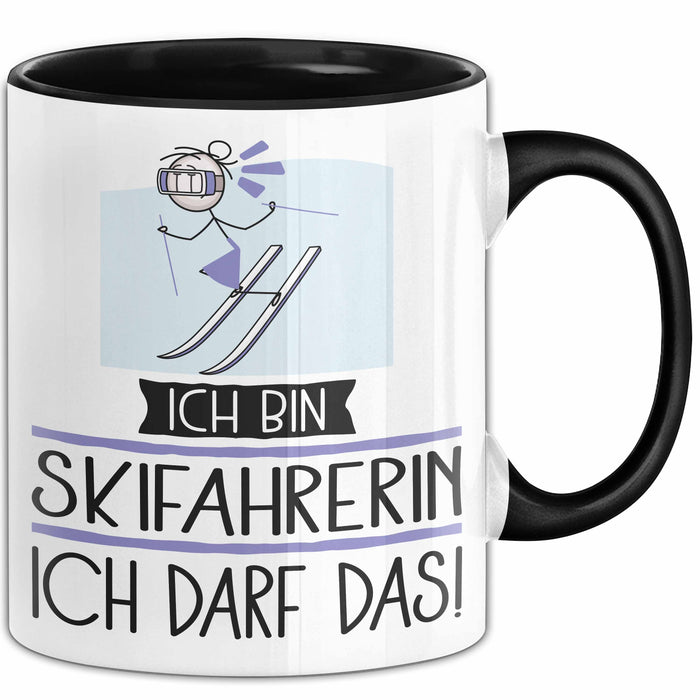 Geschenk für Skifahrerin Tasse Lustige Geschenkidee Geburtstag Ich Bin Skifahrerin Ich Darf Das Trendation