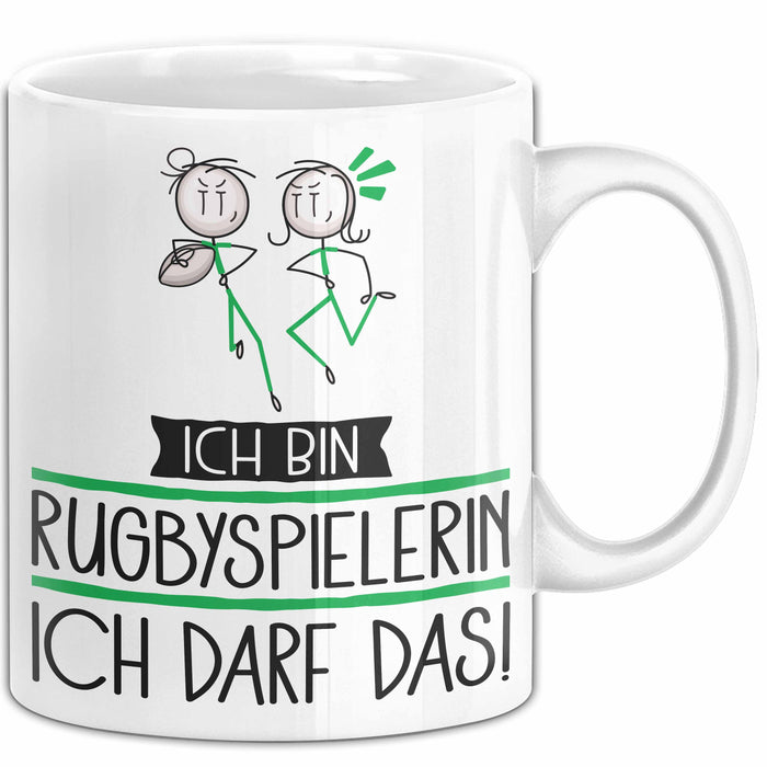 Geschenk für Rugbyspielerin Tasse Lustige Geschenkidee Geburtstag Ich Bin Rugbyspielerin Ich Darf Das Weiß Trendation