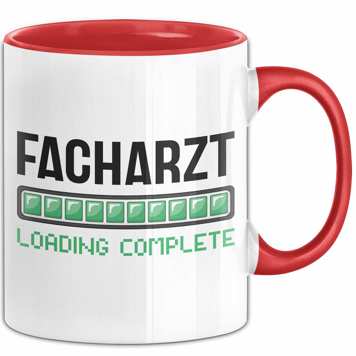 Facharzt Tasse Geschenk Werdender Arzt Geschenkidee Studium Medizin Kaffee-Becher Rot Trendation