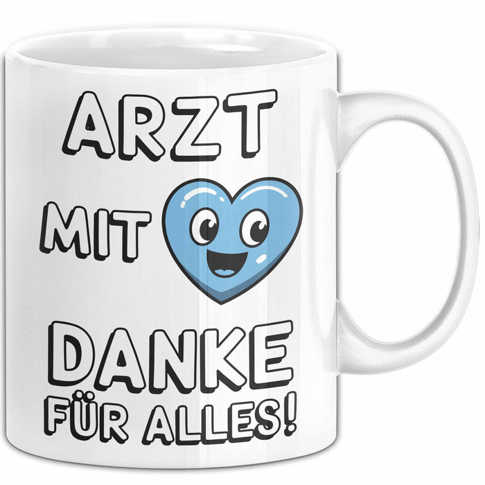 Arzt Tasse Geschenk Lustige Geschenkidee Spruch Arzt Mit Danke Für Alles Weiß Trendation