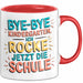 Grundschüler Tasse Geschenk Lustige Geschenkidee Spruch Bye Bye Kindergarten Rot Trendation