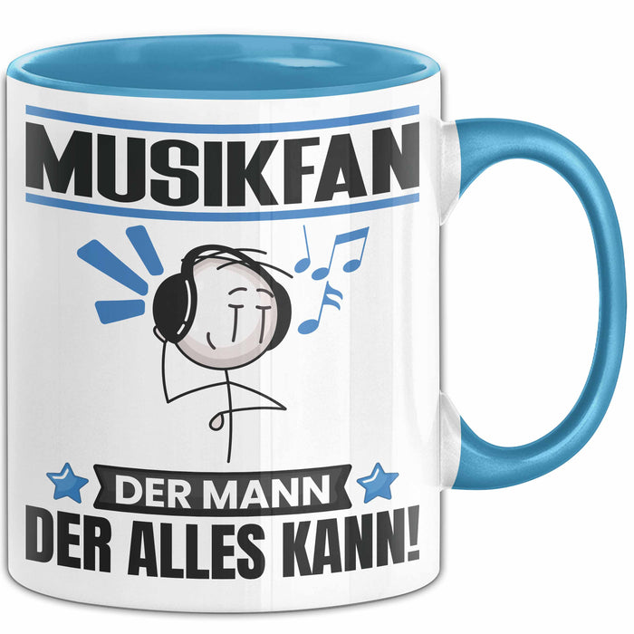 Musikfan Tasse Geschenk für Musikfan Der Mann Der Alles Kann Geschenkidee zum Geburtstag Blau Trendation
