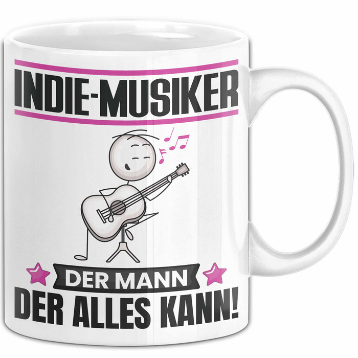 Indie-Musiker Tasse Geschenk für Indie-Musiker Der Mann Der Alles Kann Geschenkidee zum Geburtstag Weiß Trendation